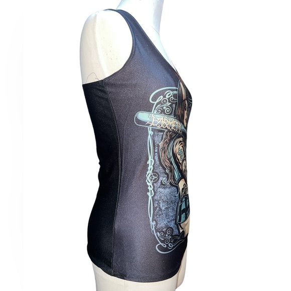 WOMENS | RAZOR BACK SUGAR SKULL SOFTBALL TANK SZ 6 - Picture 2 of 5